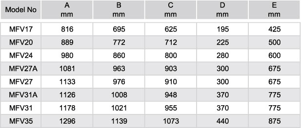 Emaux MFV Series Filter Dimensions - 1