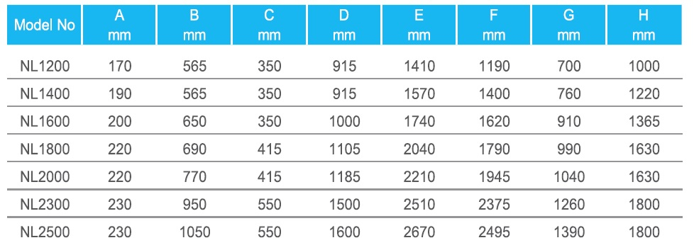 Emaux NL Series Filter Dimensions - 2