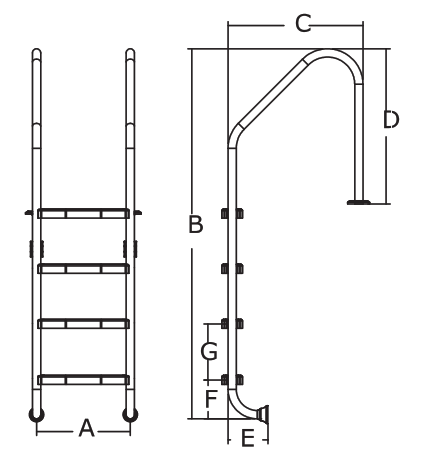 EMAUX STANDARD SERIE LADDER DIMENSION