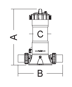 Emaux CL Series In Line Chlorinator Dimensions