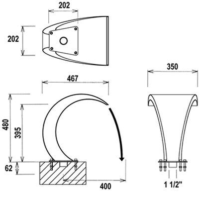 Flexinox Bali Waterfall Dimensions