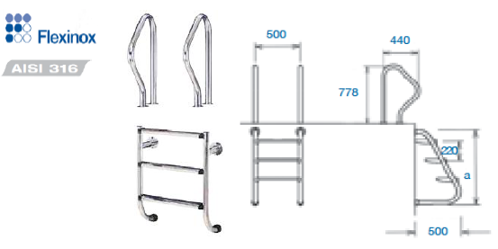 Flexinox Two Piece Model Ladder Dimensions