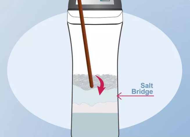 سفت شدن نمک در مخزن محلول آب و نمک دستگاه سختی گیر
