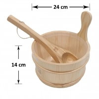 سطل و ملاقه چوبی سونا