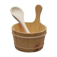 سطل و ملاقه چوبی سونا